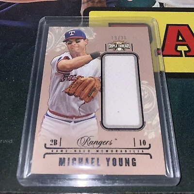 Topps Triple Threads Michael Young Jersey Relic SSP/16 GU Rangers  • $13.99