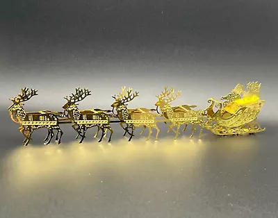 Vintage Christmas Around The World Brass Santa Sleigh In Original Box • $12.44