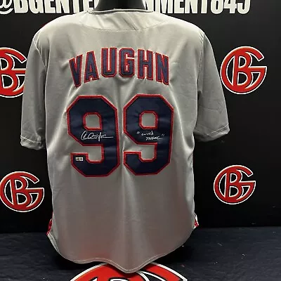 Charlie Sheen Auto  Wild Thing  Ricky Vaughn Cleveland Indians Grey Jersey  • $119.99