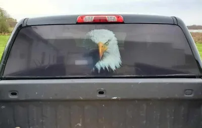 American Eagle Black Pick Up Truck Rear Window Graphic Decal Perforated Vinyl • $37.98