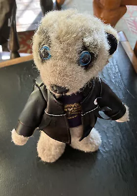 Meerkat Soft Toy In Leather Jacket 10” • £4