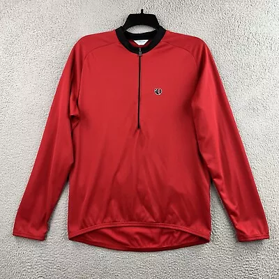 VTG Pearl Izumi Cycling Jersey Mens XL Red Long Sleeve Half Zip Back Pockets • $22.49