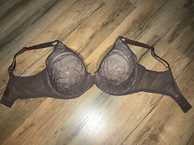 Wacoal Stark Beauty 855225 Brown Lace Unlined Full-figure Underwire Bra 32DD*** • $14