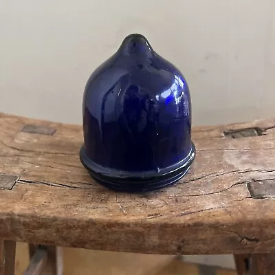 Vintage Small Cobalt Blue Light Cover Unusual Shape W Clip Inside • $14.95