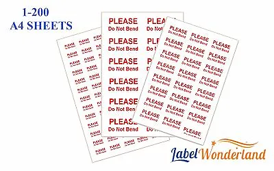 Please Do Not Bend Labels Self Adhesive Small Medium Large Stickers • £2.30