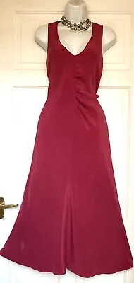 HOBBS (MARILYN ANSELM Design For HOBBS) SILK PINK MIDI PARTY DRESS SIZE 16 • £25.99