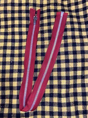 Vintage NOS Burgundy 22” Talon Separating Heavy Duty Zipper Cotton HBT Tape • $6