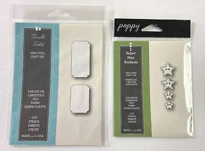 Memory Box Poppy Stamps Cutting Die Lot- Double Ticket & Super Star Buttons • $15