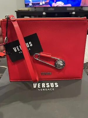 Versus Versace Women's Wallet Clutch Bag Woman Leather Red Lion Pin Original • $140