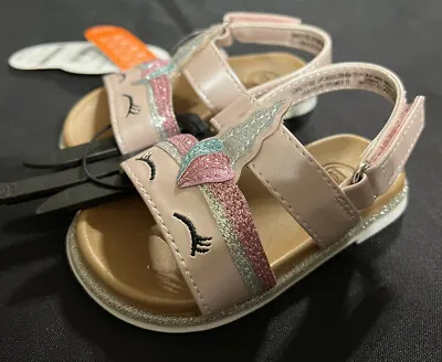 $12.75 • Buy WONDER NATION Girls Unicorn Sports Sandals Shoes -- Baby/Infant/Toddler Size 4