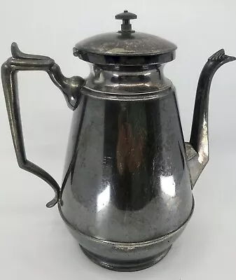 Vtg Silverplate Tea/coffee Pot Meriden Brit’a 1800 Hinged Lid Flaws Plz Read • $38.90