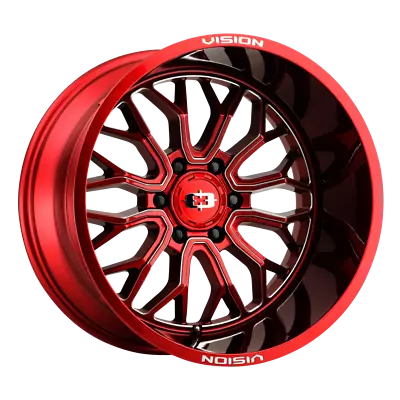 2 New  Red Tint Milled Spokes Vision  Riot 20x9 8-170  (100570) • $438