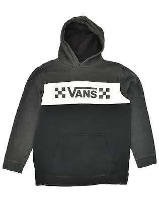 VANS Womens Graphic Hoodie Jumper UK 18 XL Black Colourblock Cotton MW07 • £14.34