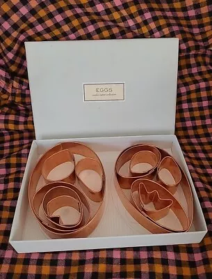 *RARE* MARTHA STEWART By MAIL Easter EGGS Copper Cookie Cutters 12 Pieces W/Box  • $300