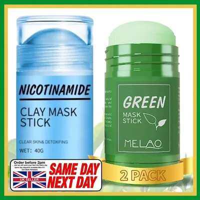 2 X Mask Stick For Face Blackhead Remover Poreless Deep Cleanse Mask Green Tea • £9.70