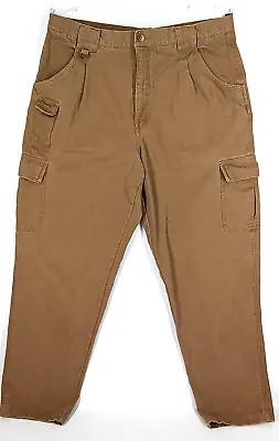 CABELA'S Mens Brown Canvas Cargo Work Pants Tag Size 40 Reg (40x34) • $14.98