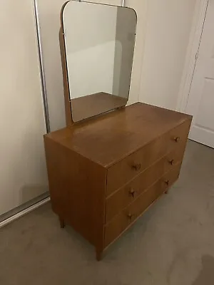 Retro Mid  Century Vintage Meredew 3 Drawer Dressing Table With Original Mirror • £20