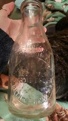 $30 • Buy Vintage Bethlehem PA Milk Bottle Quart C.M. Chamberlain Dairy 