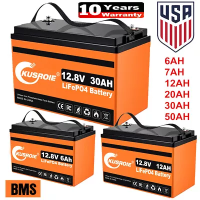 12V 30Ah-6Ah Rechargeable LiFePO4 Lithium Iron Phosphate Battery 3000+ Cycle RV • $22.98