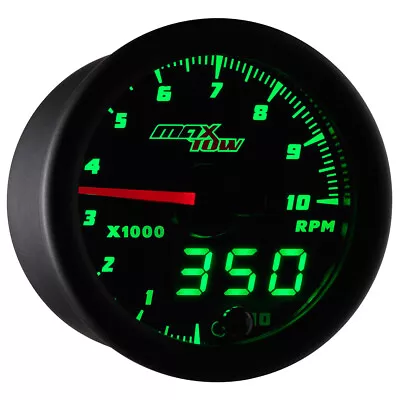 52mm Black MaxTow Double Vision 10000 RPM Tachometer Gauge • $69.99