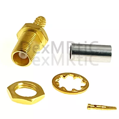$1.67 • Buy 1PC MCX Female Nut Bulkhead Connector  Crimp For RG316 RG174 Cable Goldplated 