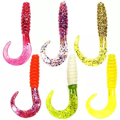 1.75  Grubs 25/pack Curly Tails Choose From 6 Colors Fishing Lures _56-09 • $7.30