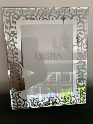 Leopard Print Silver Mirrored Glass Photo Frame 5” X 7” Picture Size Hestia • £9.92