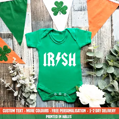 $18.32 • Buy Irish Baby Vest ACDC Funny Parody St Patricks Day Rock Metal Music Ireland Gift