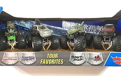 Hot Wheels MONSTER JAM TOUR FAVORITES Mohawk Shark Shock Nightmare Grave Digger • $24.99