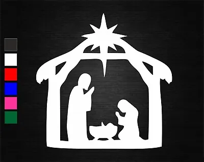 Nativity Christmas Decal Vinyl Sticker Car/van/wall/door/laptop/tablet/window • £2.11