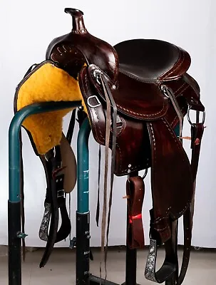 15  Western  Saddle Trail And Pad Leather Handmade Tennessee Trail Draft Horse • $604.43