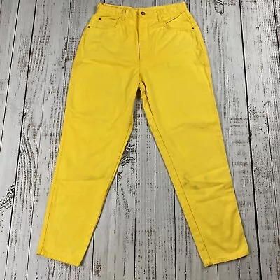 Vtg 80s Gitano Jeans Womens High Waisted Mom Tapered Leg Vibrant Yellow Pants 14 • $34.99