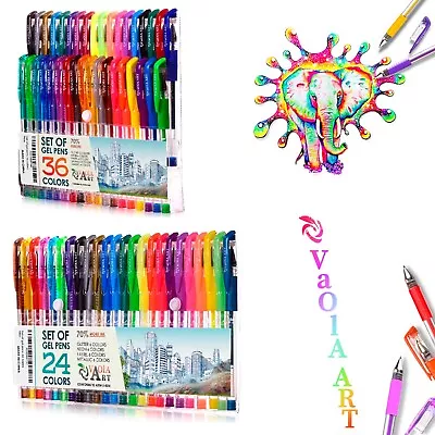 Gel Pens 2 Sets With 60 Colors 24 Pens Set And 36 Pens Set Adult Coloring Books • $18.99