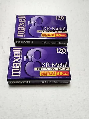 Maxell Hi-8 Tape XR Metal 120 Min Brand New Sealed Set Of 2 • $20