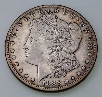 1885-CC $1 Silver Morgan Dollar In Fine Condition Strong Details For Grade • $649.99