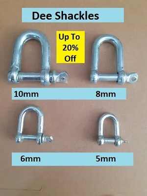 £0.99 • Buy D SHACKLE DEE - Chain Fittings - Zinc Plated Steel - Sizes 5mm 6mm 8mm 10mm