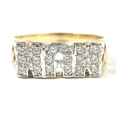 9ct Gold Nan Ring Size M Cubic Zirconia 2g UK Hallmarked • £175