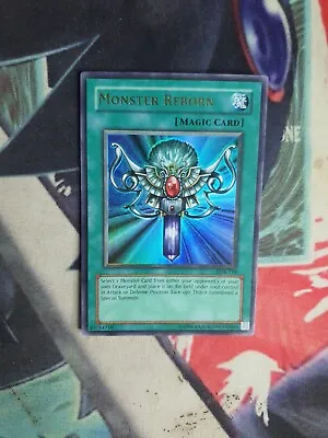 Monster Reborn LOB-118 Unlimited Ed Ultra Rare Yugioh Card Original Holo NM • £15