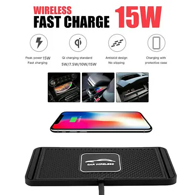 $17.69 • Buy Car QI Wireless Fast Charging Charger Mat Non-Slip Pad Holder For Mobiles