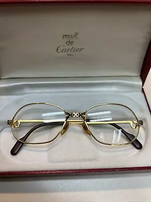 Cartier Must De Panthere 54mm Gold Plated Glasses Vintage • $495