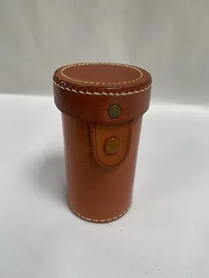 Vintage Perrin No. 10 Saddle Leather Camera Lens Case (A6) • $24.95