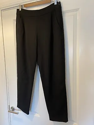 Ladies Designer Tapered Leg Trousers Crop Trouser FRENCH CONNECTION Black UK 12 • £10.80