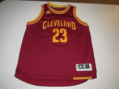 LeBron James #23 Cleveland Cavaliers NBA Adidas Maroon Jersey Youth Size L • $7.99