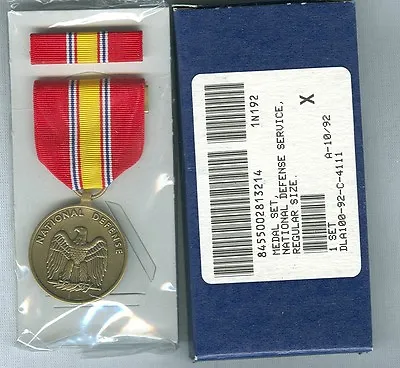 National Defense Service Medal (ndsm) & Ribbon Bar -military Issue - Full Size • $12.49