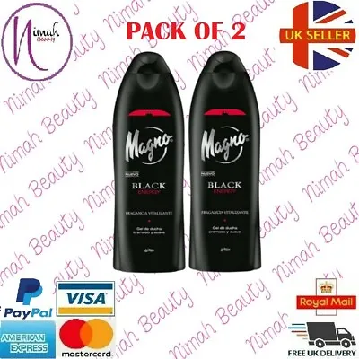 PACK OF 2 Magno Black Enegy Spanish Shower Gel/ Body Wash La Toja 550 Ml • $19.44