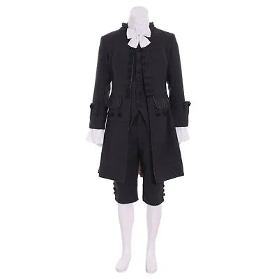 18th Century British Mens Cosplay Costume Marie Antoinette Baroque Rococo Black/ • $54.20