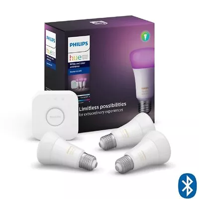 Philips Hue White Colour Ambiance E27 Starter Kit With Bluetooth HUEWCAE27KITBT • $262