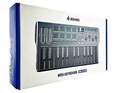 Donner USB-C MIDI Keyboard DJ Controller OLED 25 Key 8 Drum Pads Touch Bar - NEW • $71.08