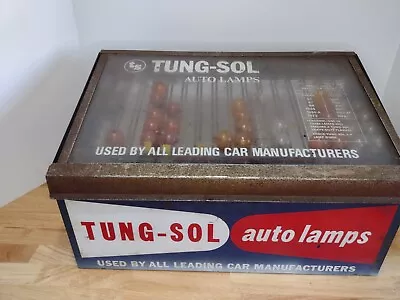 Vintage 60s? Auto Parts Counter Light Bulb Tung Sol Display With Lid 17”x10”x10” • $199.99