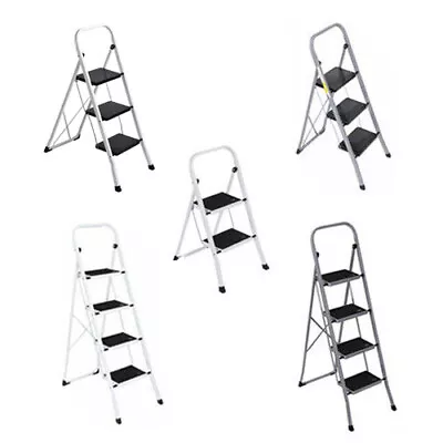 2/3/4 Step Ladder Folding Step Stool W/ Wide Anti-Slip Pedal Sturdy Steel Ladder • $36.58